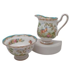 Royal Albert Chelsea Bird Creamer and Sugar Bowl Set Bone China England Vintage